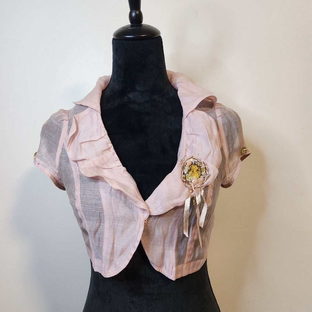 Pink Mary Sheer Bolero Top